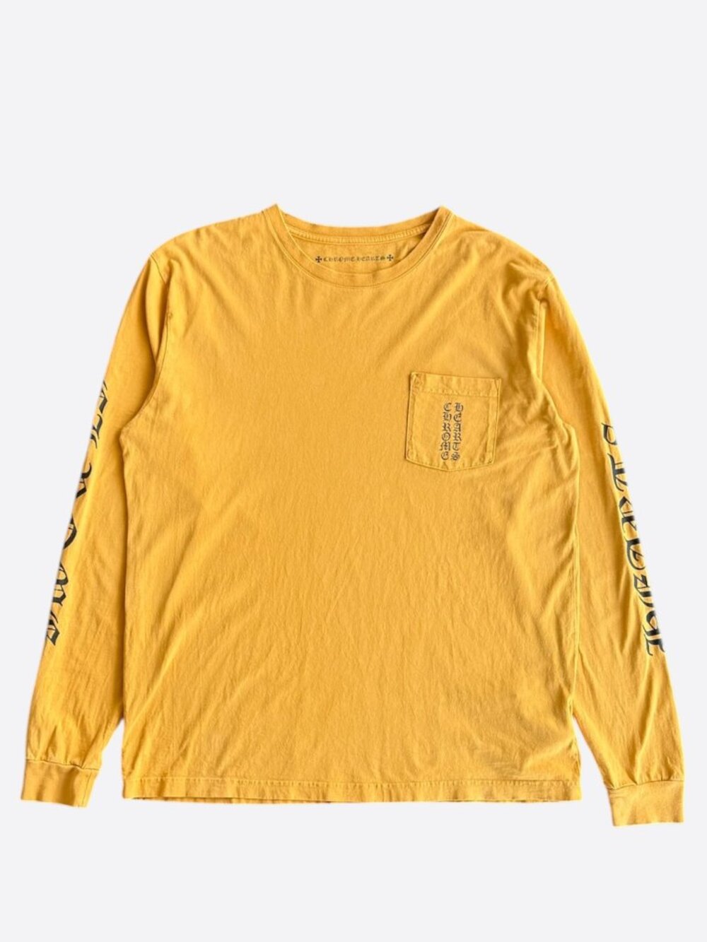 Chrome Hearts Yellow & Black Script Logo Longsleeve T-Shirt